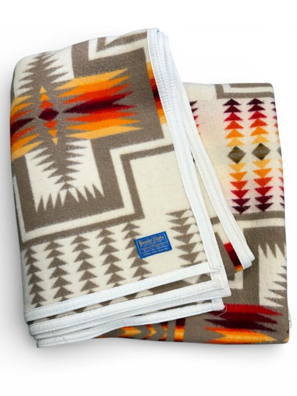 Pendleton Beaver State Wool Throw Blanket Cozy Southwestern Pattern 50” x 70” - Picture 12 of 16